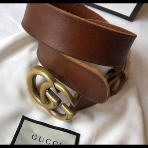 GUCCI brown belt. Original tags and no visible signs of wear